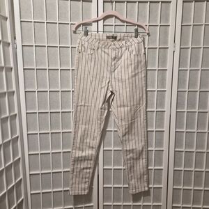 Denim & Co White Blue Striped Jeans Sz 8